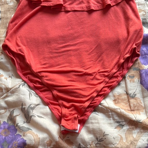 Alya Red Ruffle Bodysuit - Picture 5 of 8